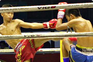 Muay Thai wedstrijd in het Lumpini stadion, Bangkok