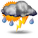 Meest bewolkt met onweersbuien