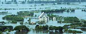 Moessonregens en overstromingen teisteren Thailand