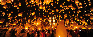 Waar Loy Krathong 2012 vieren in Thailand