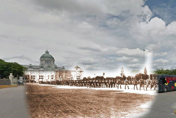 Dusit Throne Hall toen en nu